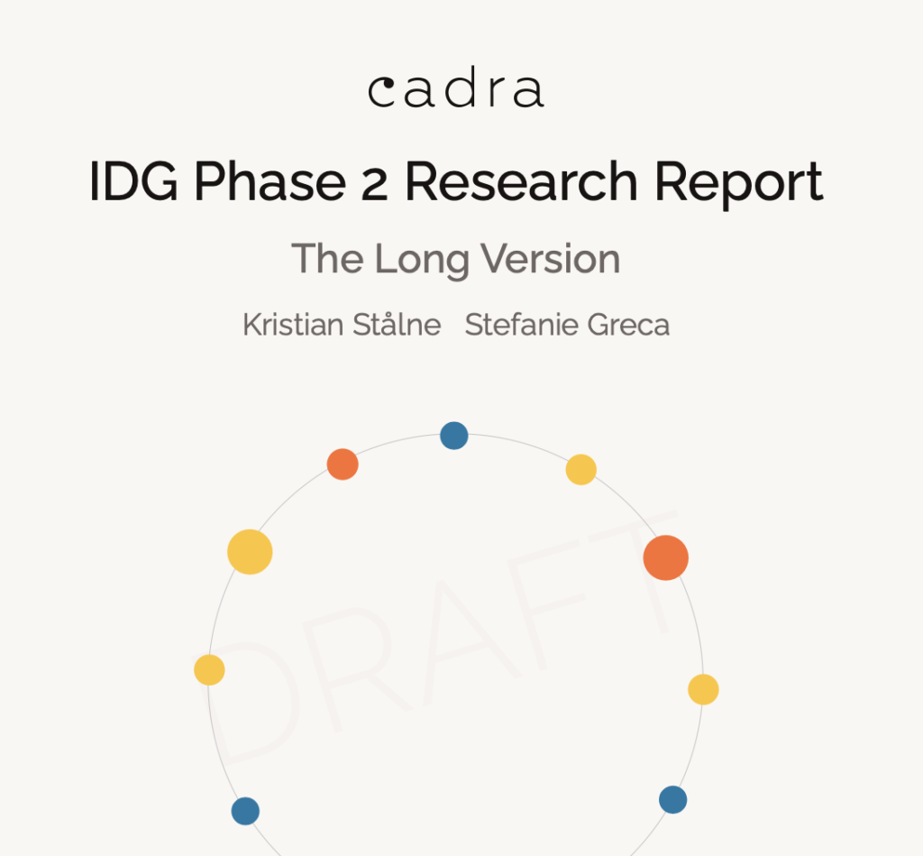 IDG Phase 2 Research Report - Draft Long Version - CADRA IO1 Report